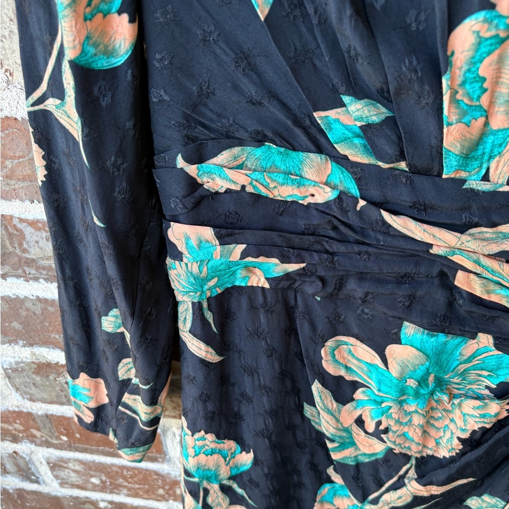 Sandro Bruni Asymmetric Floral Printed Mini Dress Size 6 - Picture 6 of 16